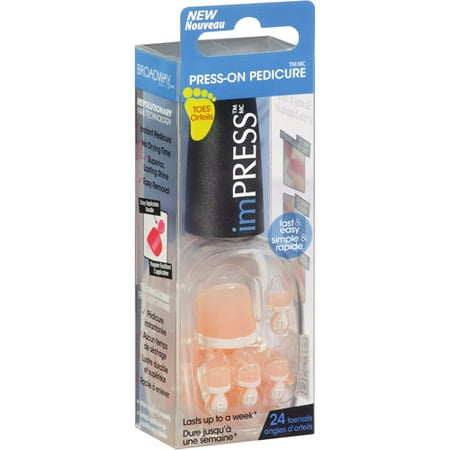 Broadway Nails imPRESS Press-On Pedicure Nail Covers, iCandy, 24 ct