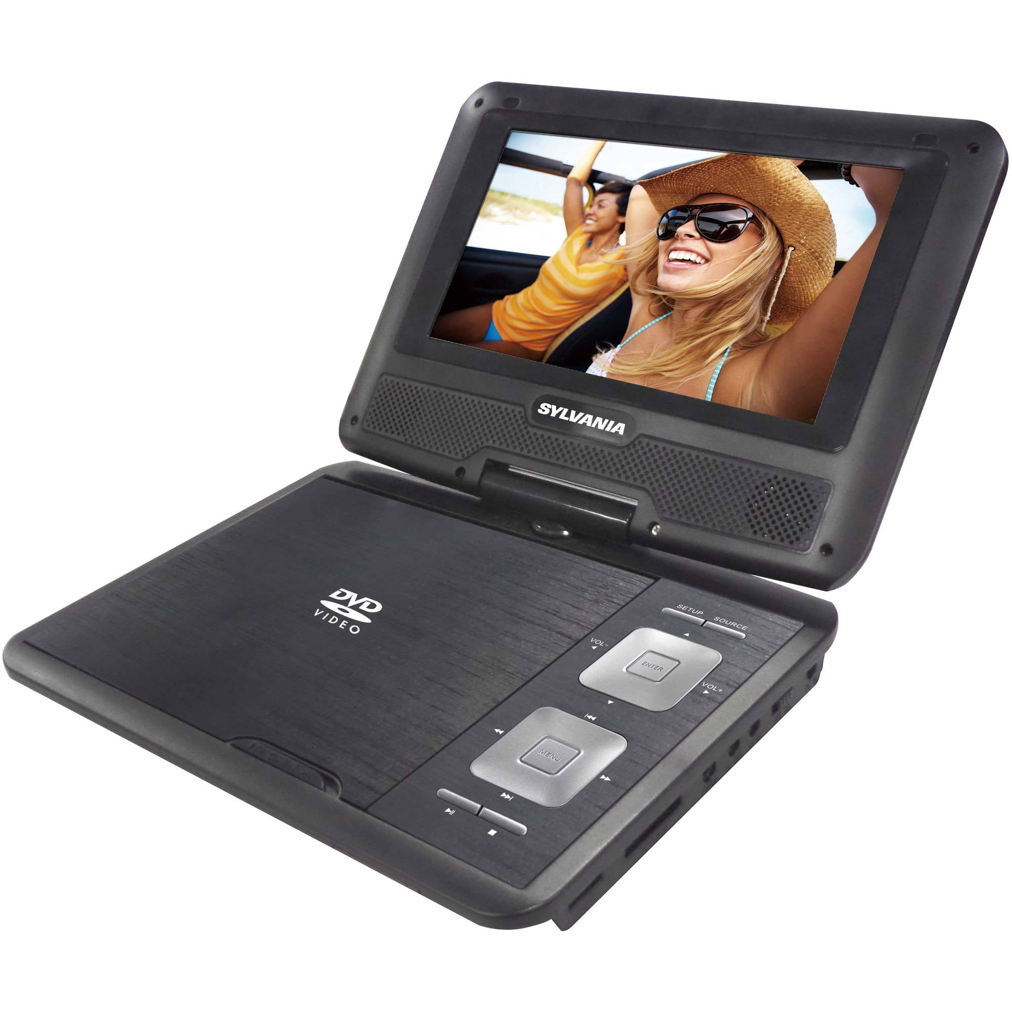 Sylvania Premium 7" Swivel Screen DVD Media Player with USB Media Input