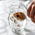 thumbnail image 4 of Artisanal Ocean Blue Glass Tumbler, 3D Wave Pattern Drinking Glass with Sculpted Texture, Handcrafted Borosilicate Cocktail Glass for Beverages, Coastal Home Decor, 4 of 4
