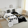thumbnail image 3 of Erosebridal Anniversary Crown Bedding King Comforter Set, Black White Comforter Sets King Size, Couple Lover Reversible Down Comforter, Lightweight Bedroom Decor, 3-Piece, 3 of 8