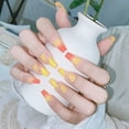 thumbnail image 4 of Yellow On Nails French False Nail with Glitter Sequins Design Full Cover Tip Set, 4 of 6