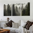 thumbnail image 2 of ONETECH Foggy Forest Canvas Wall Art: Landscape Mountain Artwork Photographic Print Pictures for Bedrooms 12''x16''X3 Panels, 2 of 4