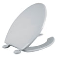 thumbnail image 2 of asiento para baño bisagras ajustables alargado blanco plástico, 2 of 5