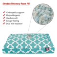 thumbnail image 3 of Majestic Pet | Trellis Shredded Memory Foam Rectangle Pet Bed For Dogs, Removable Cover, Teal, Small, 3 of 6
