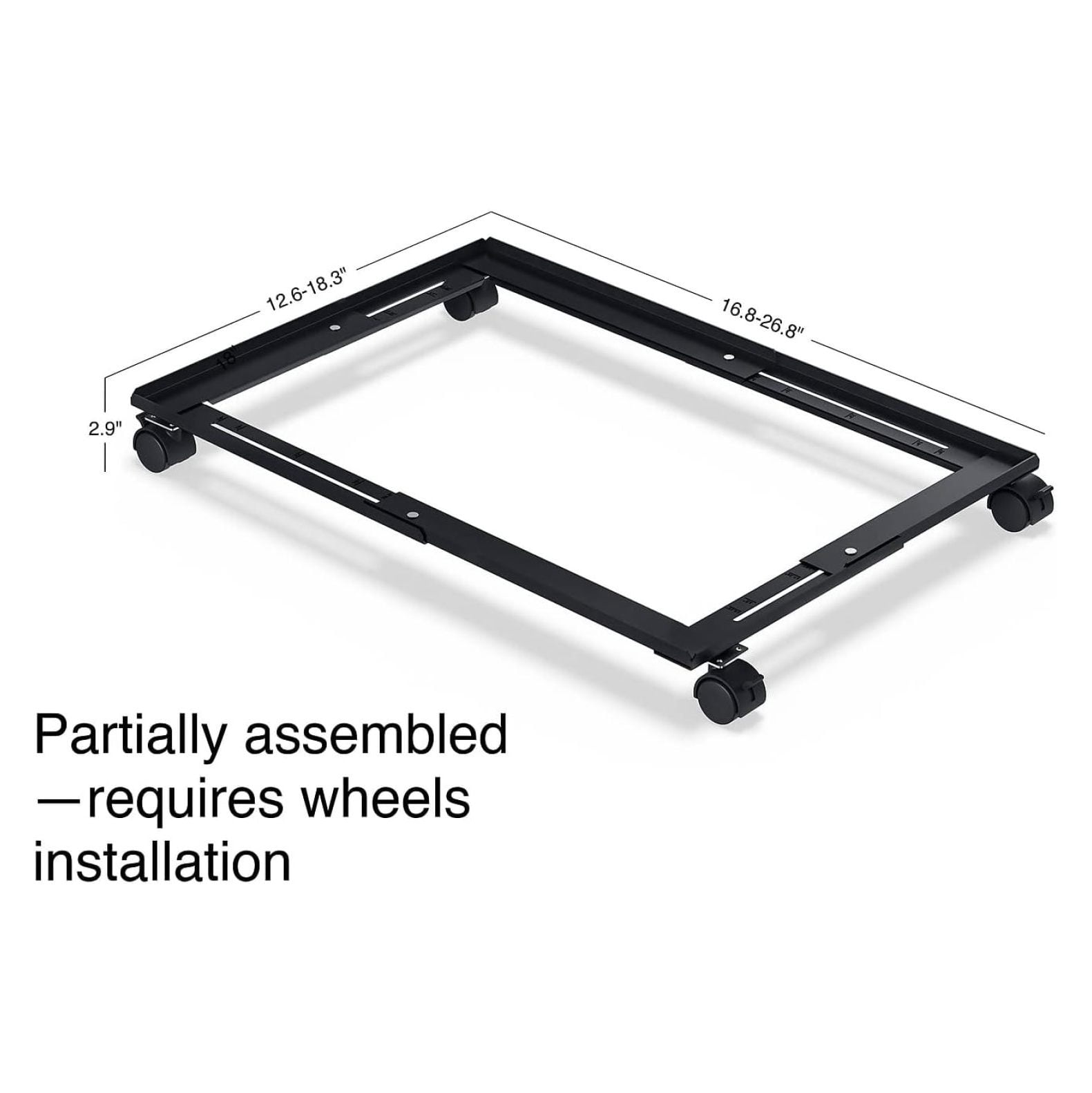 Adjustable File Cabinet Caddy - Letter and Legal Filing Cabinets, Black (ST52140-CC)