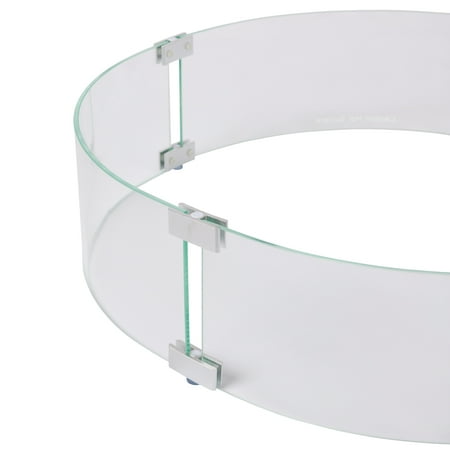 Fire Sense - Tempered Glass Wind Guard for Round LPG Fire Pits - Clear