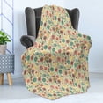 thumbnail image 4 of Floral Soft Flannel Fleece Throw Blanket, Bunch of Flower Gentle Bouquet Botany Garden Leaves Foliage Modern Illustration, Cozy Plush for Indoor and Outdoor Use, 70" x 90", Multicolor, by Ambesonne, 4 of 5
