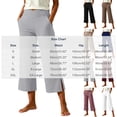 thumbnail image 7 of Posijego Womens Capri Yoga Pants Side Slit High Waisted Wide Leg Athletic Running Pants Work Dress Cropped Pants with Pockets, 7 of 7