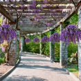 thumbnail image 4 of Artificial Silk Flowers in Hanging Basket Outdoor Indoor Patio Lawn Corridor Garden Decor, Fake Hanging Orchid in Basket, Hanging Orchid with 0-inch Coconut Lining Chain Palm Flowerpot(Yellow), 4 of 5