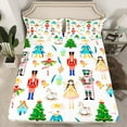 thumbnail image 2 of Manfei Cartoon Elf Princess Twin Sheet Sets, Fairy Tale Nutcracker Twin Fitted Sheet, Christmas Tree Gift Flat Sheet, Microfiber Bedroom Decor, 3 Pieces, 2 of 7