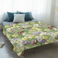 thumbnail image 4 of Green Botanical Blanket Soft Cozy Warm Throw Blanket for Couch, Plush Fuzzy Flannel Fleece Blankets for Sofa, Spring Floral Summer Botanical Rustic Bed Blankets Lightweight Gifts for Women, 50"x80", 4 of 9