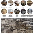 thumbnail image 5 of Dundee Deco 3D Wall Panels - Cladding, Taupe Grey Stone Look Wall Paneling, Styrofoam Facing for Interior and Exterior Applications, DIY, Set of 10, Covers 54 sq ft, 5 of 10