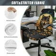 thumbnail image 5 of Renewold Wolf Moon Sunflower Office Chair Cover Soft Rotating Boss Chair Slipcover for Armrest Chairs Removable Swivel Chair Slipcover Polyester Spandex Fabric Cover, S, 5 of 7