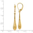 thumbnail image 3 of FB Jewels Leslie's 14K Yellow Gold Diamond-cut Dangle Leverback Earrings, 3 of 3