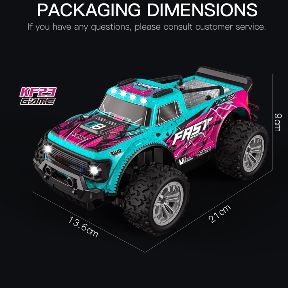 1:20 Remote Control Car for Boys Girls Gifts,  Off-Road All Terrain RC Truck, 15 KPH RC Cars with Front and Rear Lights, Outdoor Indoor Toys