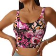 thumbnail image 2 of Lsque Rose Flowers Printed Women'S Sports Bra, Compression, Moisture Wicking, High-Impact Sports Bra For Women,Supportive sports bra-XX-Large, 2 of 9