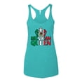 thumbnail image 2 of Wild Bobby Mexican Queen Latin Pride Women Tri-Blend Racerback Tank Top, Tahiti Blue, X-Large, 2 of 5