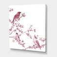 thumbnail image 3 of Designart ' Beautiful Pink Birds Sitting On Flowering Branches ' Traditional Canvas Wall Art Print, 3 of 4