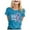 Blue, variant on TSADFHJI Tank Tops for Women Built in Bra Plus Size Women's Cancer Printed T Shirt International Publicity Moon Short Sleeved Shirt Xxl Orange