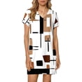 thumbnail image 4 of Titcea Midi Dresses for Women V Neck Short Sleeve Knee Length Casual Tshirt Dress Summer Fashion Hawaiian Dresses, 4 of 6
