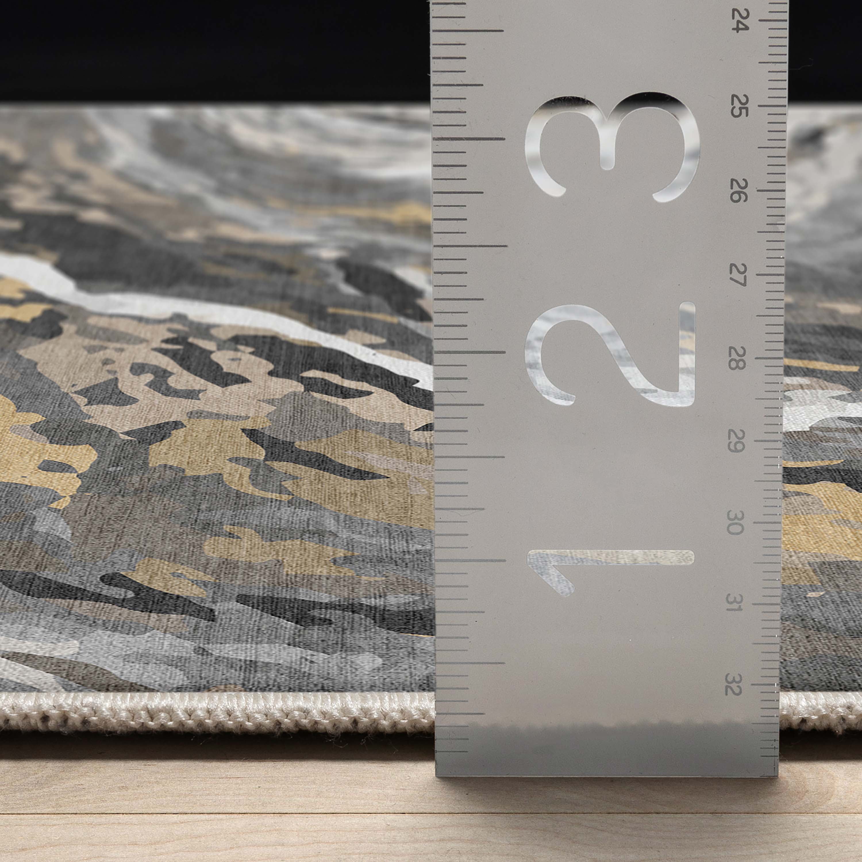 Well Woven Abstract Dunes Modern Retro Marble Flat-Weave Gray Gold 5'3" x 7'3" Area Rug