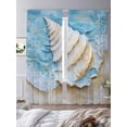 thumbnail image 3 of Vintage Conch Sheer Curtains 96 Inches Long 2 Panels Ocean Waves Light Filtering Semi Sheer Window Curtains Drapes for Bedroom Living Room 52"x96", 3 of 7