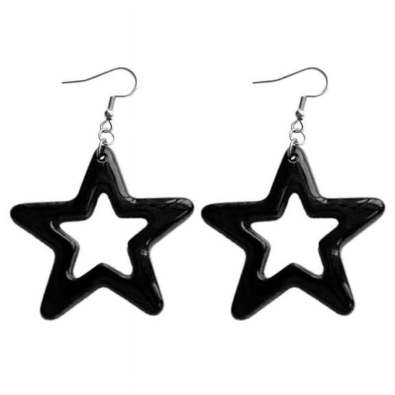 ZPAQI Y2K Style Dangle Earrings Simple Hollow Acrylic Star Pendant Earrings Jewelry