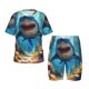 thumbnail image 1 of Balery Colorful Underwater Shark Conjunto de Pijama Infantil de Manga Corta con Estampado – Ropa de Dormir de Algodón Suave-X-Large, 1 of 6