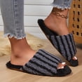 thumbnail image 5 of Xfvqtps Womens Stripe Slippers Open Toe Soft Sole House Shoes Indoor Warm Fall Winter Slip on Cozy Cute Slides, 5 of 7