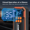 thumbnail image 6 of Acmount Tire Inflator, 160PSI Air Pump For Car Tires, 10000mAh Rechargeable Fast Inflation Tire Pump with LED Light and Auto Shut-Off Function for Car, Motorcycle, Bicycle, Balls(Orange), 6 of 7