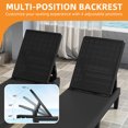 thumbnail image 4 of Craftian 4 Pcs Outdoor Chaise Lounge Chairs  with 5-Position Adjustable Backrest, Dark Black, 4 of 10