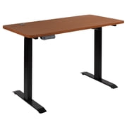 Flash Furniture Tanner Electric Height Adjustable Standing Desk - Table Top 48 Wide - 24 Deep (Mahogany)