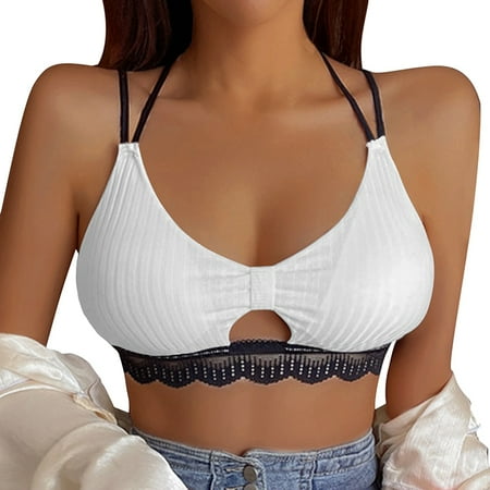

KI-8jcuD Womens Shirts Summer Women Padded Bralettes Sports Bras for Pack Lace Bando Bra for Women Girls Top Vest Shirts for Women Top 1Xl Tops for Wo White