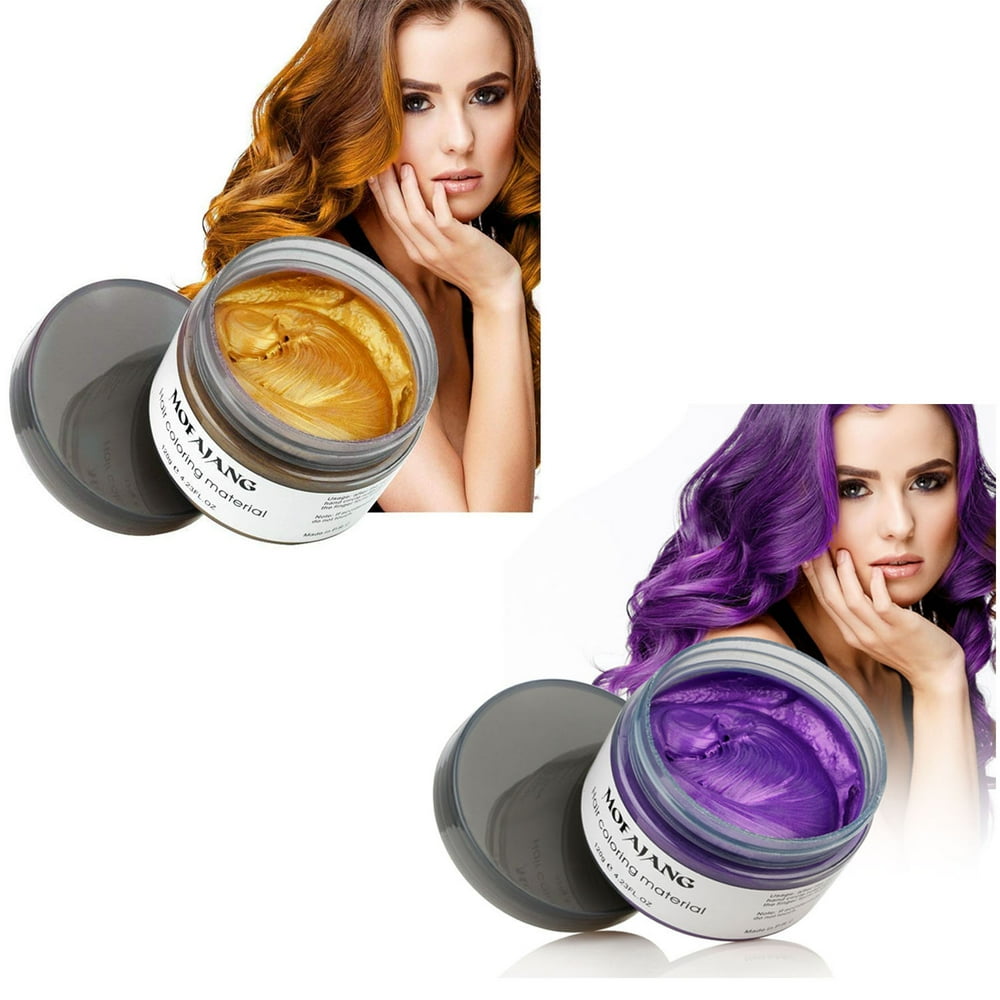 Mofajang Hair Wax 2 Colors Kit Temporary Hair Coloring Styling Cream