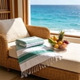 thumbnail image 2 of Beach Towel with Tassels Striped Quick Dry Lightweight 100x180cm for Travel Pool Camping Picnic, 2 of 6