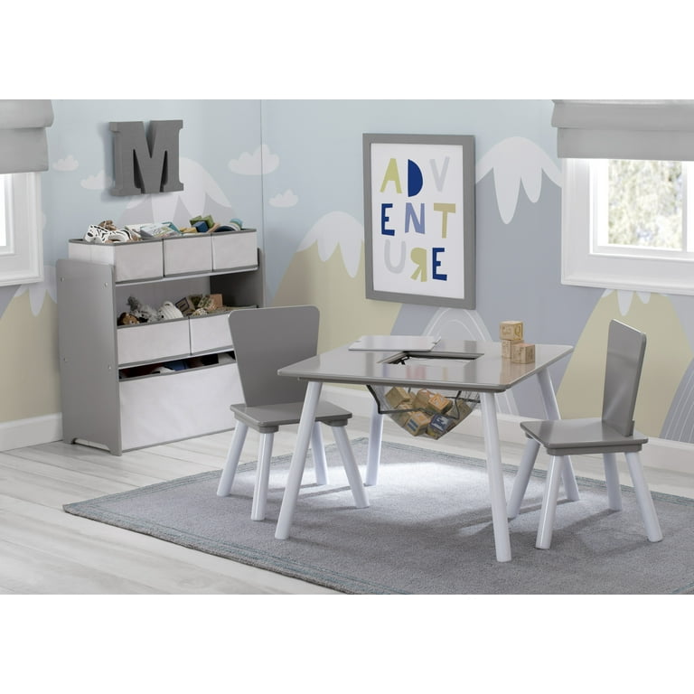 Delta Children 4-Piece Toddler Playroom Set, Grey/White - Walmart.com