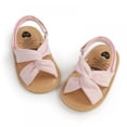 thumbnail image 4 of Toddler Girls Open Toes Sandals Summer Beach Outdoor Anti Slip Rubber Sole Flats,Infant Baby Boys Girls Crib Shoes Sandals First Walking Casual Dress Shoes Denim Cloth Prewalker Sandals 0-18Month, 4 of 7