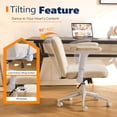 thumbnail image 5 of Ktaxon Office Chair with Chenille Fleece Upholstery, Flip-Top Armrest Desk Chair on Metal Star Base, Adjustable Height & Quiet Casters for Home Study Beige, 5 of 7