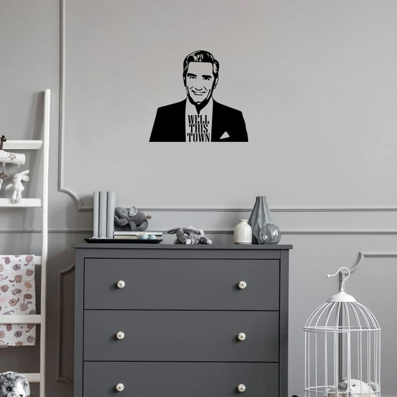 Schitt's Creek Series Sitcom - Johny Rose Portrait Quote: Well This Town Fun Design Vinyl Wall Art Sticker For Home Bedroom Living Room Décor Wall Sticker Art Decal Decoration Size (10x10 inch)