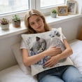 thumbnail image 4 of Cute Cats Pillow Cover 18x18 Inch, Faux Embroidery Textured Look Cat Throw Pillow Cover, Decorative Animal Theme Polyester Pillowcase for Sofa Bedroom, 4 of 5