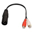 thumbnail image 1 of 0.6ft 3-Pin XLR Male to 2 RCA Female Y Splitter Cable Noise Reduction o Cord Adapter for Mixers Power Amplifiers, 1 of 4
