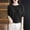 Black, variant on Women's Diamond Knit Short Sleeve Top Contrast Trim Crew Neck Knit Blouse for Summer