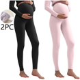 thumbnail image 2 of Edvintorg Maternity Leggings Women's Solid Color High Waisted Pants with Adjustable Winter Maternity Clothes Plus Size Pregnancy Leggings for Women, 2 of 3