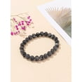 thumbnail image 3 of QQTDFG 1pc Graphite Grey Beaded Bracelet Boho Crafted Creative Beads Design Stretchy-default, 3 of 4