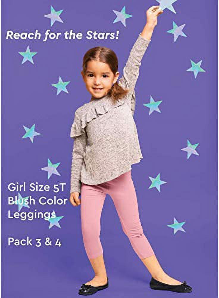 MISS POPULAR 5-Pack Girls Leggings Sizes 4-16 Soft Comfortable Cotton Spandex with Elastic Waistband Many Colors