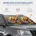 thumbnail image 4 of Windshield Sun Shade, Whimsical Colorful Village Street Foldable Car Sun Shade Windshield for Front, 2 Pieces, 4 of 7