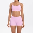 thumbnail image 2 of QIbmong Workout Sets for Women Sleeveless Spaghetti Straps Halter Neck Camisoles and High Waist Biker Shorts Summer Gym Outfits(XL,Pink), 2 of 9