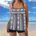 thumbnail image 2 of Qingpeng Two Piece Tankini Swimsuits for Women Plus Size Striped Swim Tops with Boyshorts Tummy Control Swimwear, 2 of 5