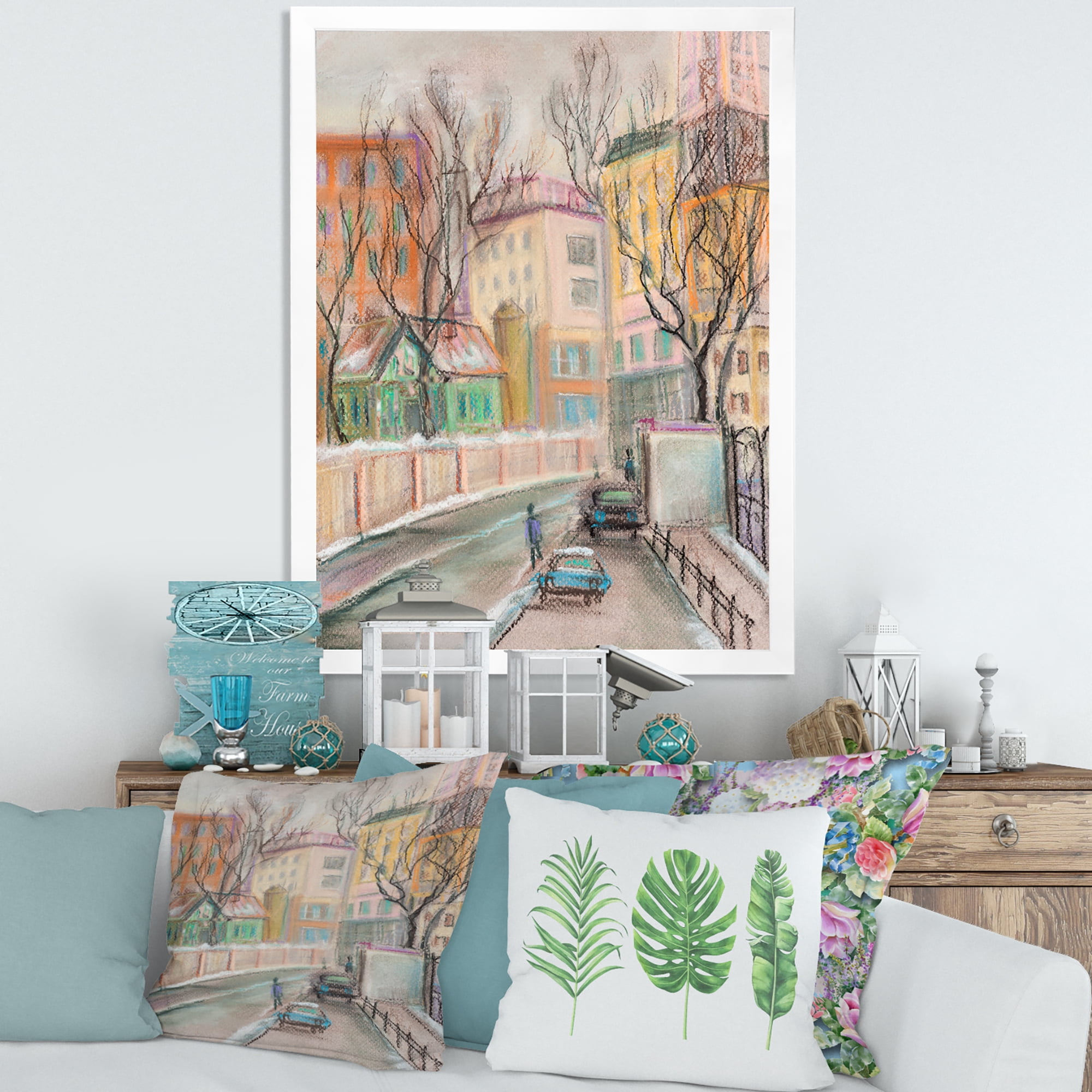 Designart 'Lanes In Moscow Cityscape' Traditional Framed Art Print