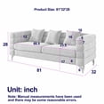 thumbnail image 6 of Spaco 81" Deep Seating Sectional Sofa, 3 Seater Comfort Teddy Fabric Couch, Soft Sitting with 3 Pillows for Living Room, Bedroom, Office, Orange, 6 of 11